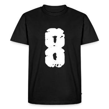 8 Nombre Vintage - T-shirt Premium bio Homme - noir - Devant - Nico (187cm)