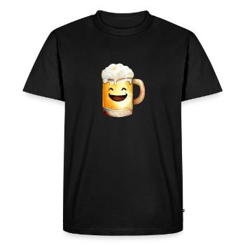Une pinte de bière porte-bonheur - T-shirt Premium bio Homme - noir - Devant - Nico (187cm)