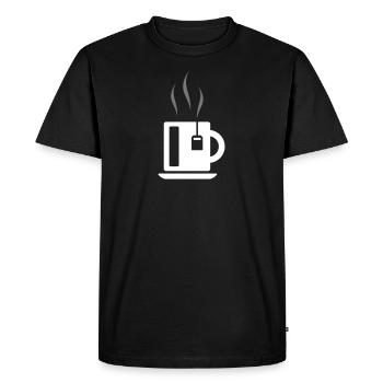 Tasse de thé avec sachet de thé - T-shirt Premium bio Homme - noir - Devant - Nico (187cm)