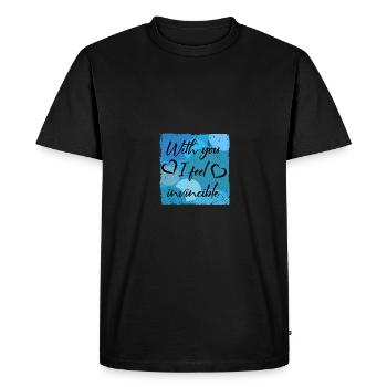 With you I feel invincible - Men's Premium Organic T-Shirt - black - Front - Nico (187cm)