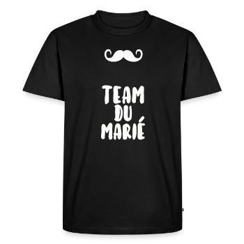 Team du marié - T-shirt Premium bio Homme - noir - Devant - Nico (187cm)