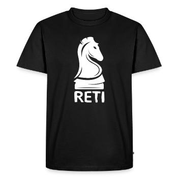 reti chess opening knight - chess horse logo - Men's Premium Organic T-Shirt - black - Front - Nico (187cm)
