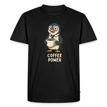Regard de manchot au café dans un bureau - T-shirt Premium bio Homme - noir - Devant - Nico (187cm)