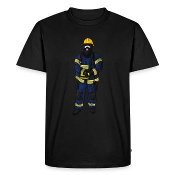 Équipement des pompiers - T-shirt Premium bio Homme - noir - Devant - Nico (187cm)
