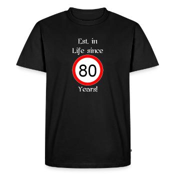 est i l 80 script blanc engl - T-shirt Premium bio Homme - noir - Devant - Nico (187cm)