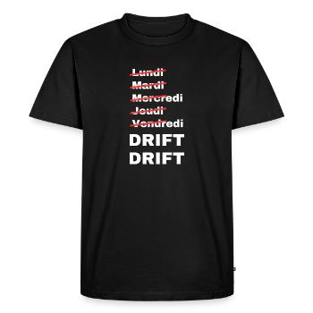 week-end drift - T-shirt Premium bio Homme - noir - Devant - Nico (187cm)