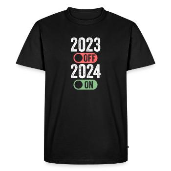 Feux d’artifice du Nouvel An Réveillon du Nouvel An 2024 - T-shirt Premium bio Homme - noir - Devant - Nico (187cm)