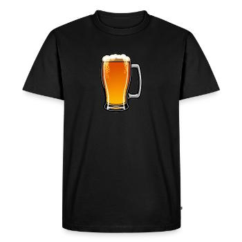 Beer in a beer glass or mug as a design on the T-sh - Men's Premium Organic T-Shirt - black - Front - Nico (187cm)
