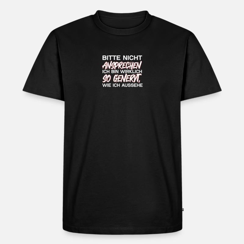 Bitte Nicht Ansprechen - Männer Premium Bio T-Shirt - Schwarz