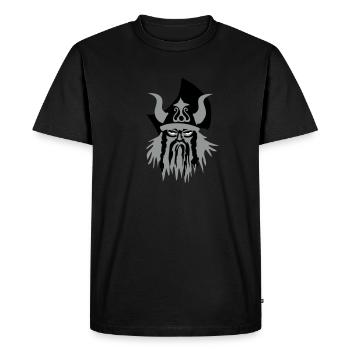 La tête de guerrier viking, Patjila - T-shirt Premium bio Homme - noir - Devant - Nico (187cm)