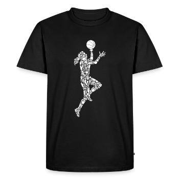 Symboles de basket-ball Fille Joueur de basket-ball - T-shirt Premium bio Homme - noir - Devant - Nico (187cm)