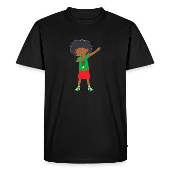 Dabbing Black King Juneteenth 1865 Brown Skin Boys - Men's Premium Organic T-Shirt - black - Front - Nico (187cm)