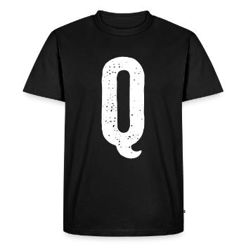 Lettre Q - T-shirt Premium bio Homme - noir - Devant - Nico (187cm)
