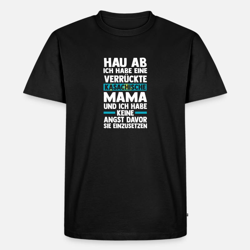 Kasachen Mama Mutter Kasachstan - Männer Premium Bio T-Shirt - Schwarz