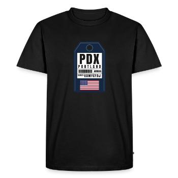Portland Boarding Pass - Oregon Airport Ticket PDX - Men's Premium Organic T-Shirt - black - Front - Nico (187cm)