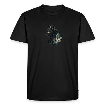 Tête de chat Noir Chat Bombay Chat heureux Chats - T-shirt Premium bio Homme - noir - Devant - Nico (187cm)