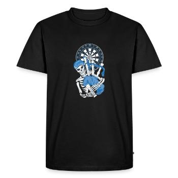 Scotland Bag Pipe Darts Player - Men's Premium Organic T-Shirt - black - Front - Nico (187cm)