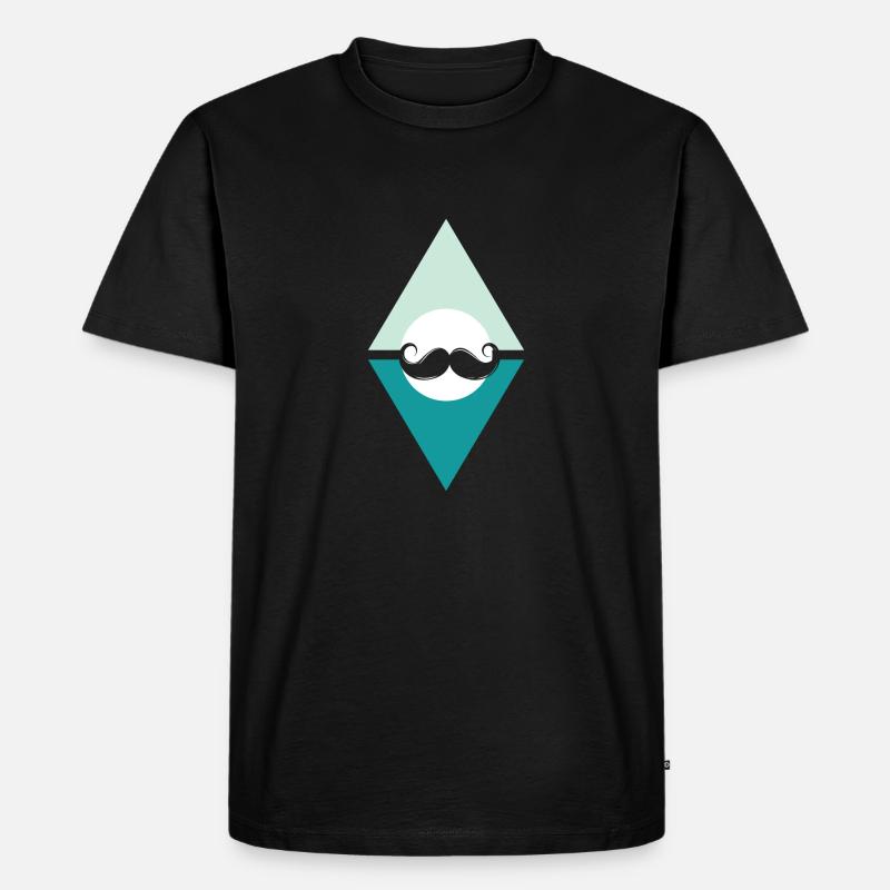 Bart Sir Schnurrbart - Männer Premium Bio T-Shirt - Schwarz