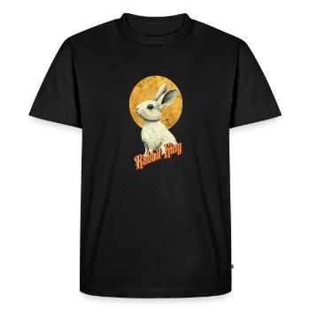 Noble Golden Easter Bunny - Men's Premium Organic T-Shirt - black - Front - Nico (187cm)