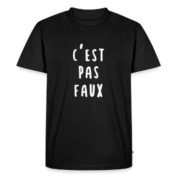 CITATION C'EST PAS FAUX BLACK - T-shirt Premium bio Homme - noir - Devant - Nico (187cm)