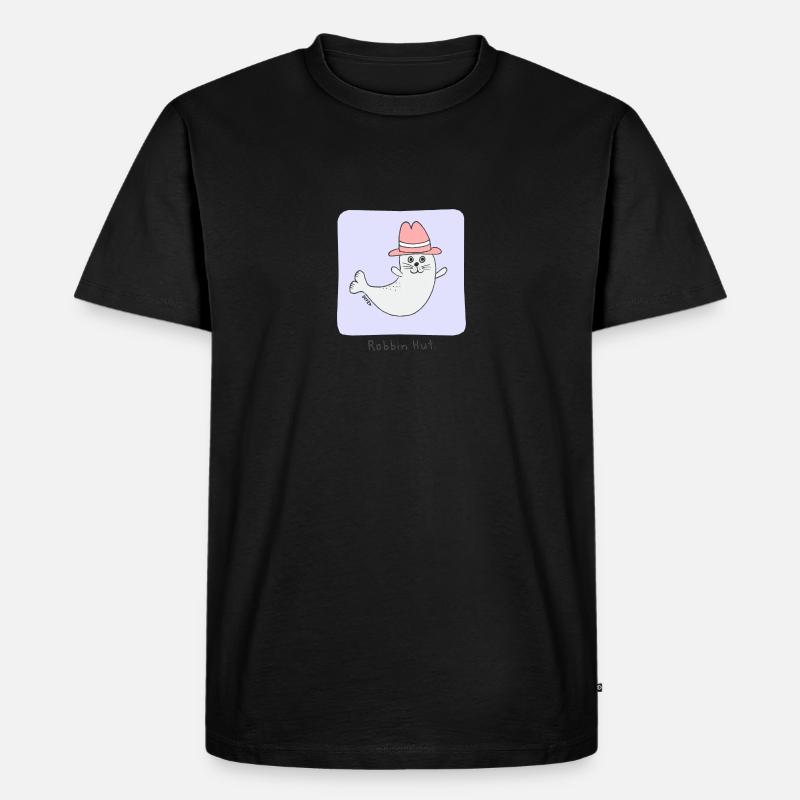 Robbin Hut - Männer Premium Bio T-Shirt - Schwarz