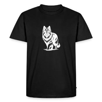 élégant chien de berger portrait style de tatouage - T-shirt Premium bio Homme - noir - Devant - Nico (187cm)
