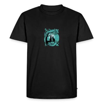 Anime Lune Chat Bande Dessin manga Kitty - T-shirt Premium bio Homme - noir - Devant - Nico (187cm)