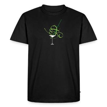 Verre à cocktail Noir-Vert - T-shirt Premium bio Homme - noir - Devant - Nico (187cm)
