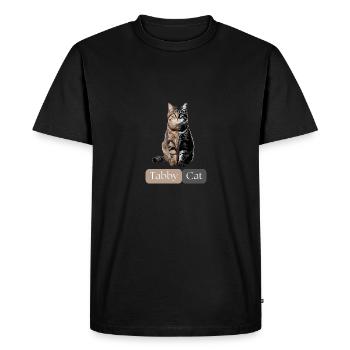 Tabby cat - Men's Premium Organic T-Shirt - black - Front - Nico (187cm)
