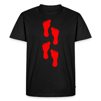 marche rouge du pied droit - T-shirt Premium bio Homme - noir - Devant - Nico (187cm)