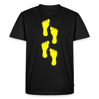marche jaune du pied droit - T-shirt Premium bio Homme - noir - Devant - Nico (187cm)