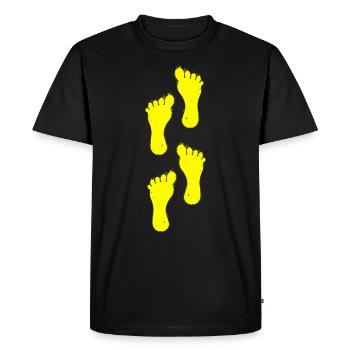 marche jaune du pied gauche - T-shirt Premium bio Homme - noir - Devant - Nico (187cm)
