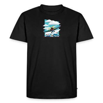 Hélice jaune - T-shirt Premium bio Homme - noir - Devant - Nico (187cm)