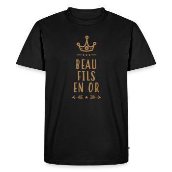 Beau Fils - Beau-Fils - Famille - Mariage - Tshirt - Men's Premium Organic T-Shirt - black - Front - Nico (187cm)