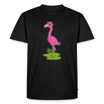 Chapeau de flamant rose - T-shirt Premium bio Homme - noir - Devant - Nico (187cm)