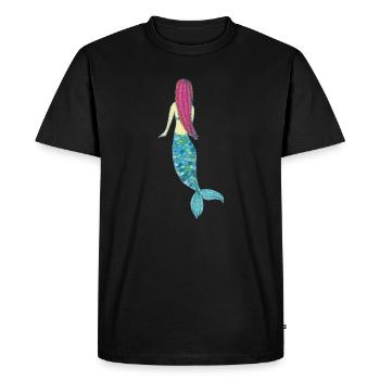 Sirène impressionniste - T-shirt Premium bio Homme - noir - Devant - Nico (187cm)