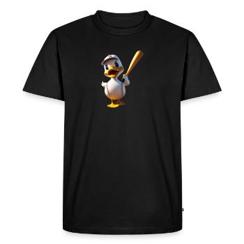 Dessin animé de baseball batteur de canard - T-shirt Premium bio Homme - noir - Devant - Nico (187cm)