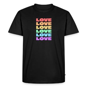 Amour 6 couleurs arc-en-ciel gay pride LGBTQ pastel - T-shirt Premium bio Homme - noir - Devant - Nico (187cm)