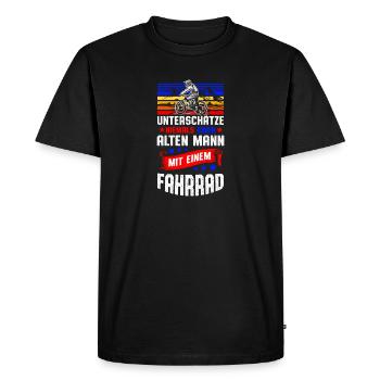Ne jamais sous-estimer un vieil homme - T-shirt Premium bio Homme - noir - Devant - Nico (187cm)