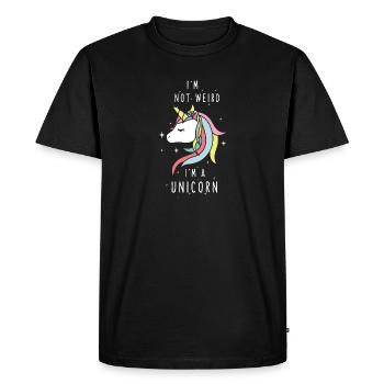 I'm not weird I'm a unicorn - Men's Premium Organic T-Shirt - black - Front - Nico (187cm)