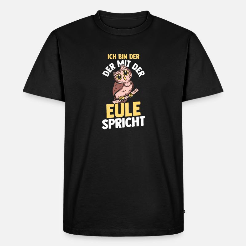 Eulen - Männer Premium Bio T-Shirt - Schwarz