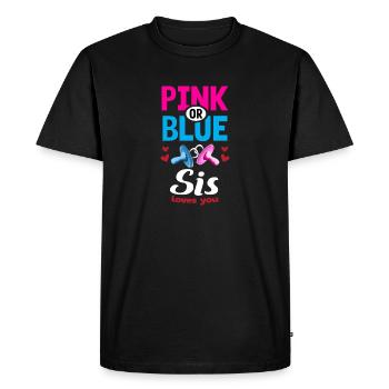 Rose ou bleu Sis aime vous genre Révéler La fête - T-shirt Premium bio Homme - noir - Devant - Nico (187cm)