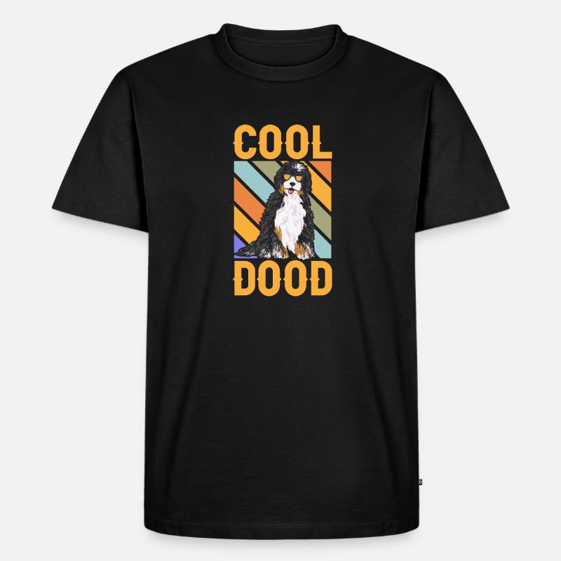 Bernedoodle Hund - Männer Premium Bio T-Shirt - Schwarz