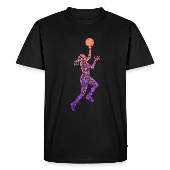 Symboles du basketball féminin Basketball féminin - T-shirt Premium bio Homme - noir - Devant - Nico (187cm)