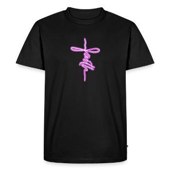 foi - Croix - ROSE - T-shirt Premium bio Homme - noir - Devant - Nico (187cm)
