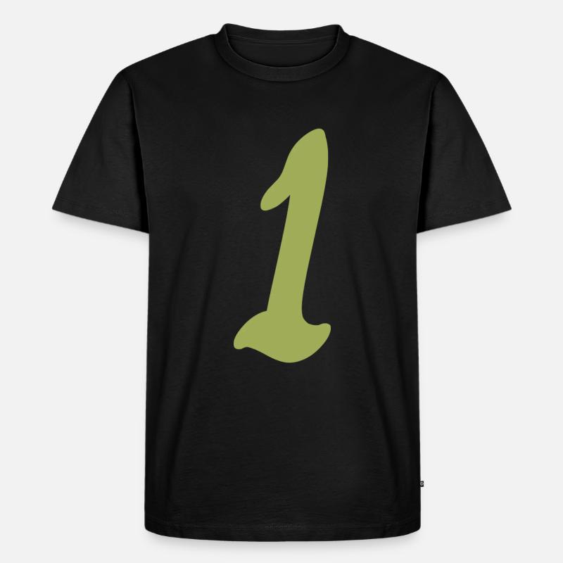 1 - Männer Premium Bio T-Shirt - Schwarz