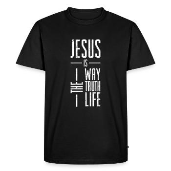 jesus away truth eternal life - Men's Premium Organic T-Shirt - black - Front - Nico (187cm)