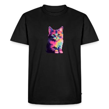 Univers Chat - T-shirt Premium bio Homme - noir - Devant - Nico (187cm)