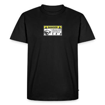 Attention  - T-shirt Premium bio Homme - noir - Devant - Nico (187cm)