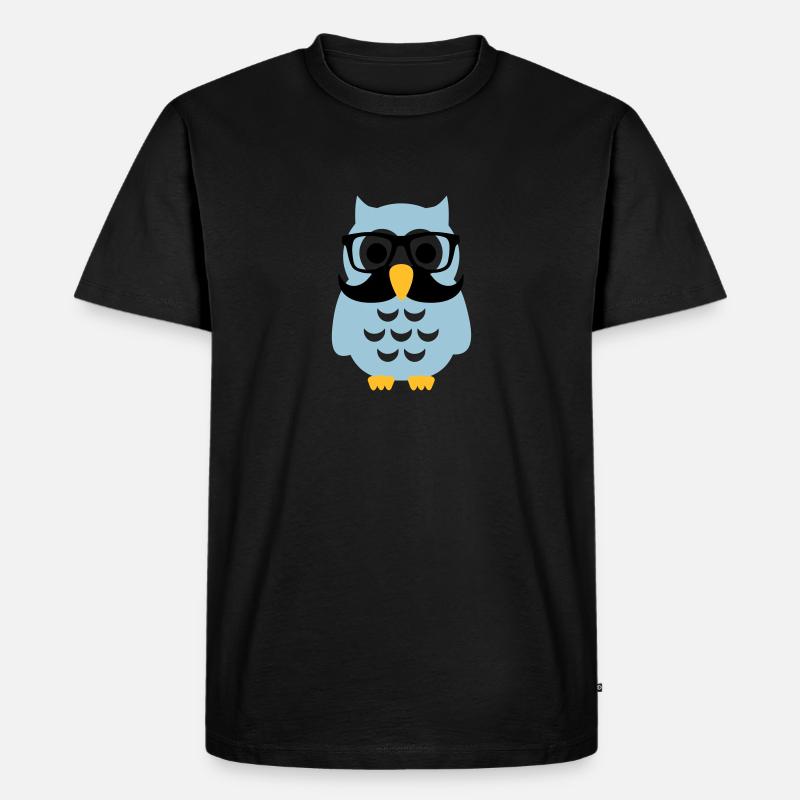 Eule - Männer Premium Bio T-Shirt - Schwarz